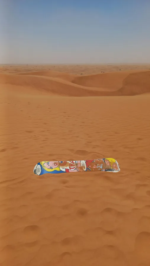Sandboarding in the Dubai desert